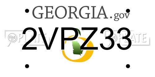 2VPZ33 Georgia License Plate