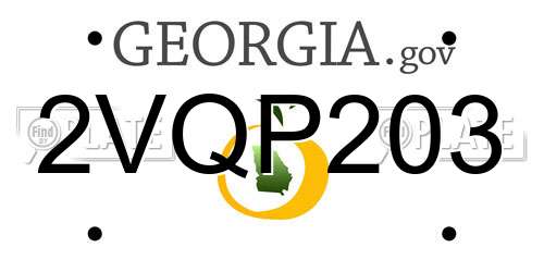 2VQP203 Georgia License Plate