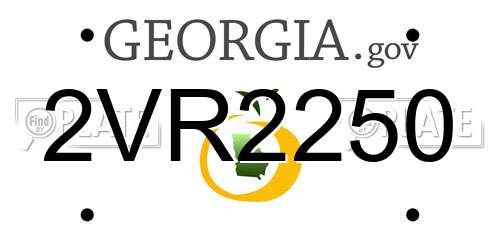 2VR2250 Georgia License Plate