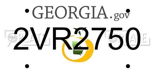 2VR2750 Georgia License Plate