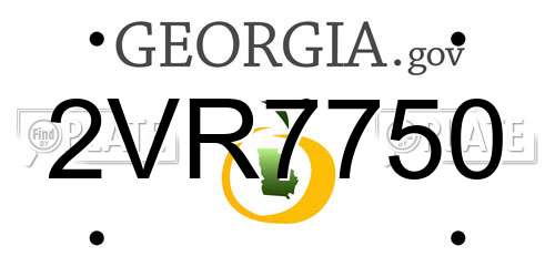 2VR7750 Georgia License Plate