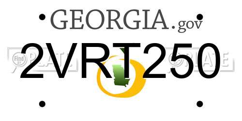 2VRT250 Georgia License Plate