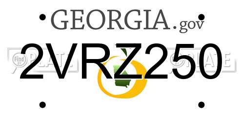 2VRZ250 Georgia License Plate
