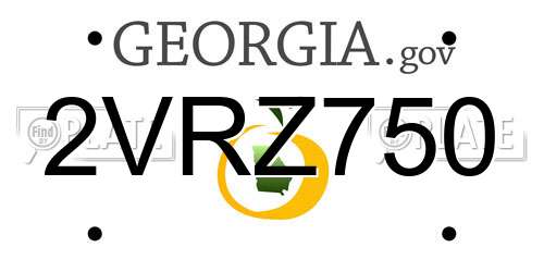 2VRZ750 Georgia License Plate
