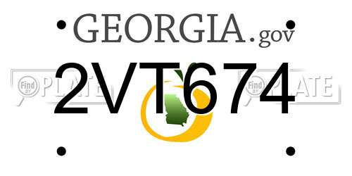 2VT674 Georgia License Plate