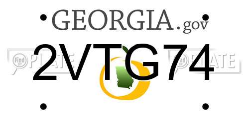 2VTG74 Georgia License Plate