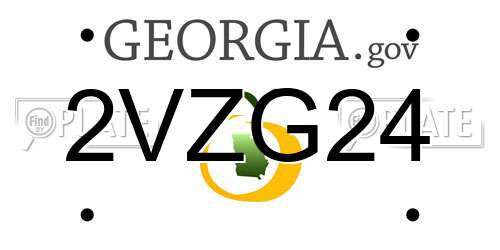 2VZG24 Georgia License Plate