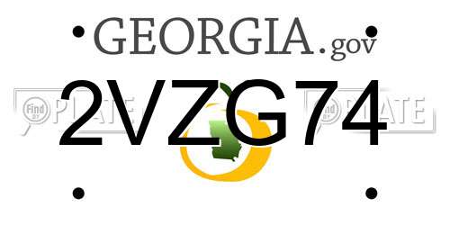 2VZG74 Georgia License Plate