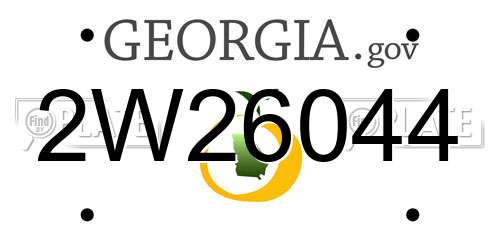 2W26044 Georgia License Plate