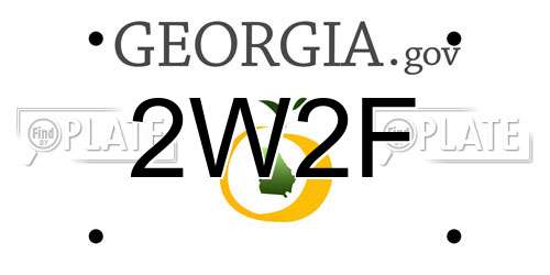 2W2F Georgia License Plate
