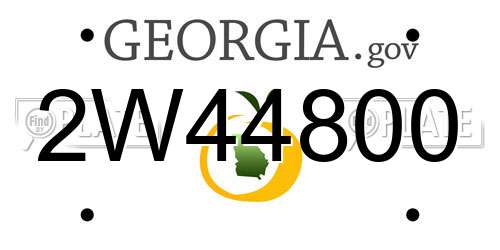 2W44800 Georgia License Plate