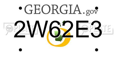 2W62E3 Georgia License Plate