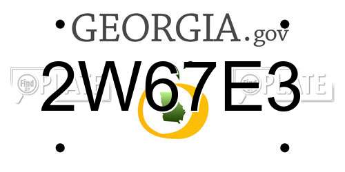 2W67E3 Georgia License Plate