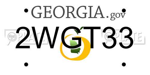 2WGT33 Georgia License Plate