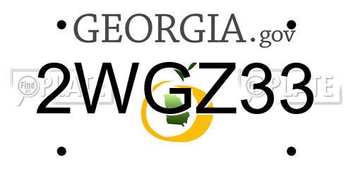 2WGZ33 Georgia License Plate