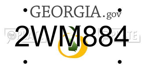 2WM884 Georgia License Plate