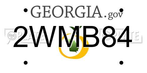 2WMB84 Georgia License Plate