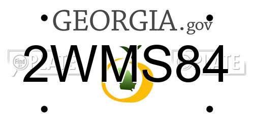 2WMS84 Georgia License Plate