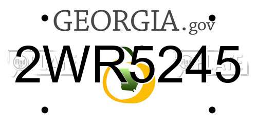 2WR5245 Georgia License Plate