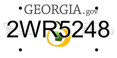 2WR5248 Georgia License Plate