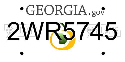 2WR5745 Georgia License Plate