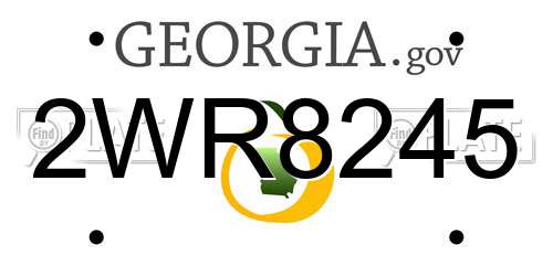 2WR8245 Georgia License Plate