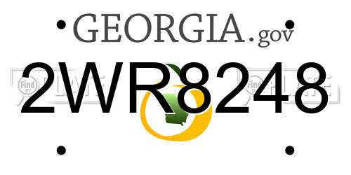2WR8248 Georgia License Plate