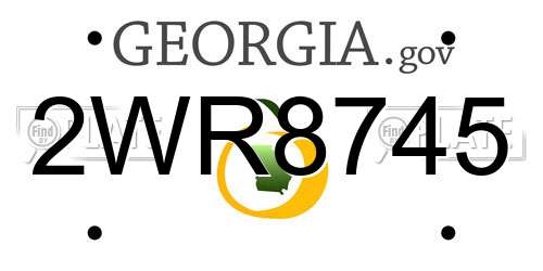 2WR8745 Georgia License Plate