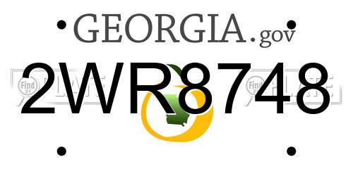 2WR8748 Georgia License Plate