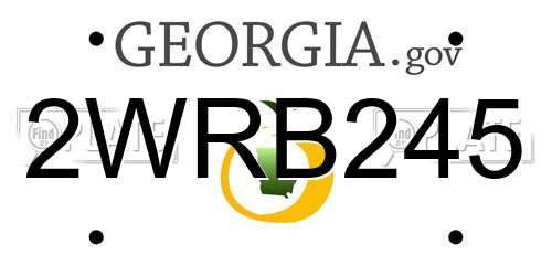 2WRB245 Georgia License Plate