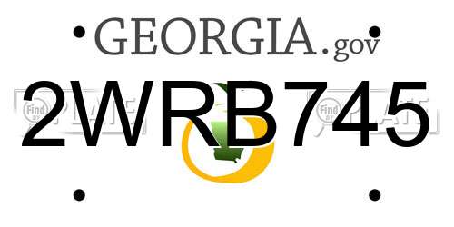 2WRB745 Georgia License Plate