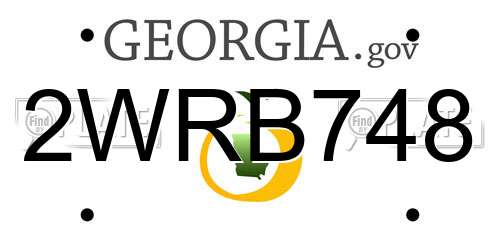 2WRB748 Georgia License Plate