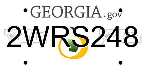 2WRS248 Georgia License Plate
