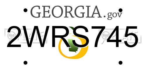 2WRS745 Georgia License Plate