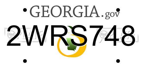 2WRS748 Georgia License Plate
