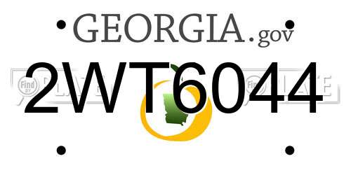 2WT6044 Georgia License Plate