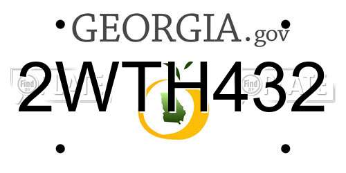 2WTH432 Georgia License Plate