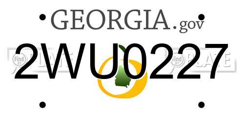 2WU0227 Georgia License Plate