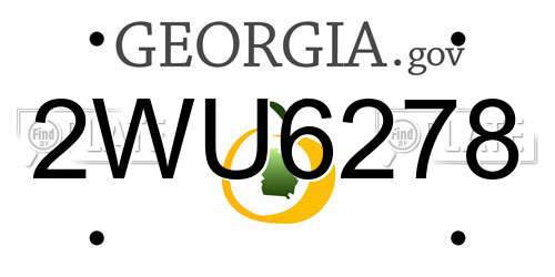 2WU6278 Georgia License Plate