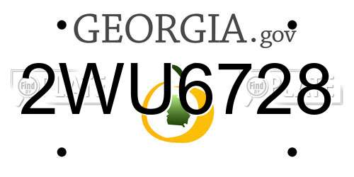 2WU6728 Georgia License Plate
