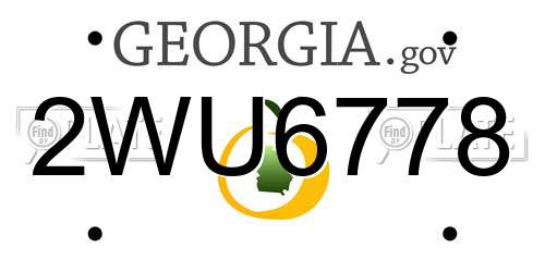 2WU6778 Georgia License Plate