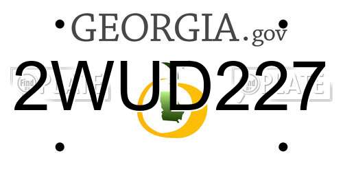 2WUD227 Georgia License Plate
