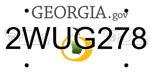 2WUG278 Georgia License Plate