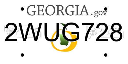 2WUG728 Georgia License Plate
