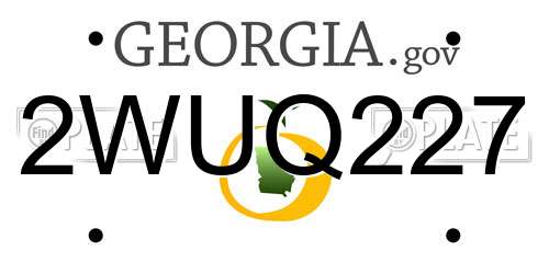 2WUQ227 Georgia License Plate