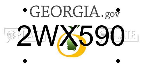 2WX590 Georgia License Plate