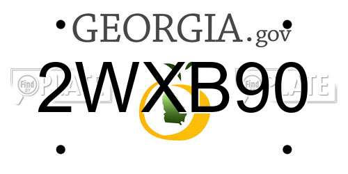 2WXB90 Georgia License Plate