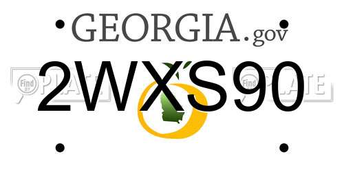 2WXS90 Georgia License Plate