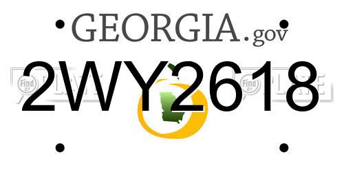2WY2618 Georgia License Plate