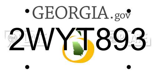 2WYT893 Georgia License Plate